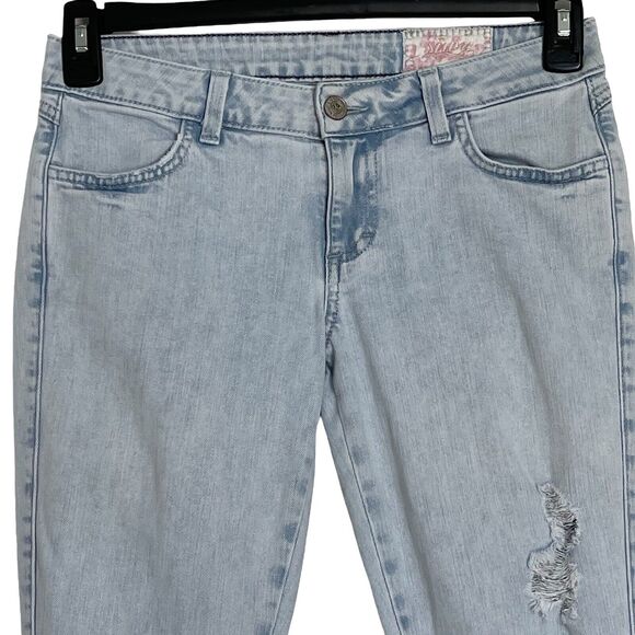 Sivvy SZ 26 Hannah Skinny Jeans Dare Devil Light Wash Distressed Low-Rise Pocket - Picture 2 of 9